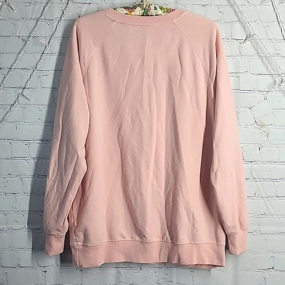 Wildfox Coffee and Sunshine Print Oversized Light Pink Sweater Womens Size Med - Picture 13 of 17